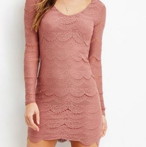 Eyelash lace pink dress